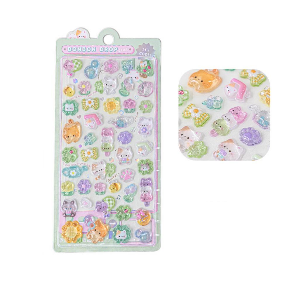 Cute Candy Animal Drop Sticker Aesthetic DIY Toy Stickers 3D Decor Stickers  DIY Scrapbooking