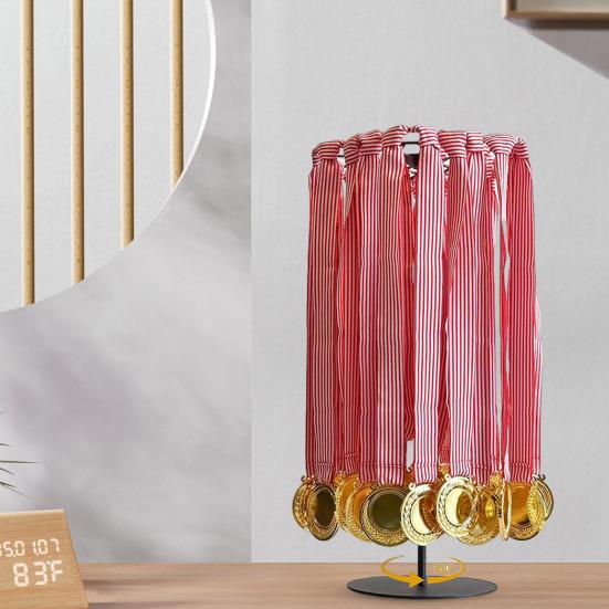 Настольная стойка для хранения вешалок для медалей, устойчивая к коррозии, вращающаяся на 360 градусов стойка для показа вешалок для медалей