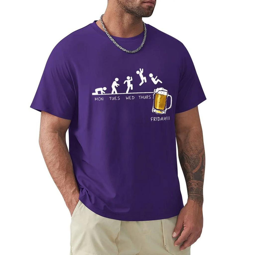 Футболка Friday Beer Drinking Men T Shirt Time Schedule Funny Monday TuesdayThursday Digital Print Cotton T Shirt