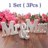 1Set ( 3Pcs ) Newest Design English Letters Mr&Mrs Wedding Decoration Present Table Centrepiece De Wedding Decor Miniatures