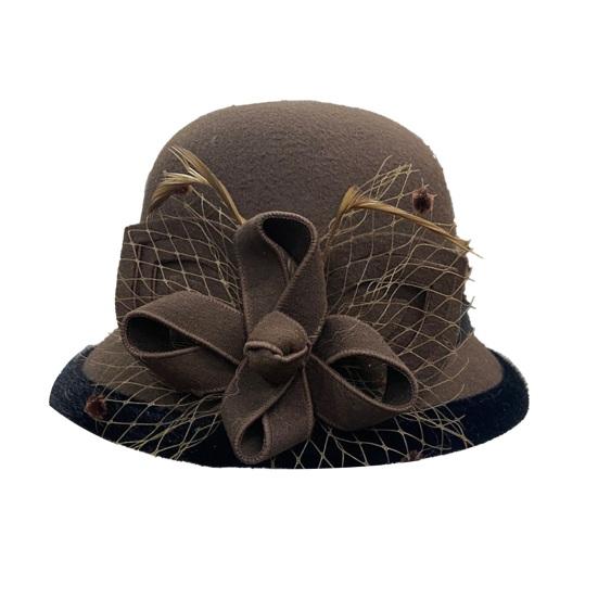 Женская зимняя шерстяная шляпа однотонная с сетчатым бантом декор шляпа-ведро осень зима для активного отдыха путешествий