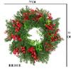 20" Венок из кедра с эффектом реального прикосновения для входной двери, Искусственные рождественские венки, Искусственный кедр, Зеленый, Венок из искусственных сосновых иголок для входной двери, стены, окон, для помещения