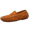 Fashion New Men Casual Shoes Fashion Summer Mens Shoes Suede Leather Mens Loafers Moccasins Brand Slip On Male Flat Driving Shoes Brown