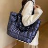 Осенне-зимняя хлопковая сумка повседневная большая вместительная сумка-тоут женская 2025 новая модная модная ромбовидная сумка для поездок на работу на плечо подмышку