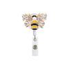 Sea Turtle Butterfly Card Retractable Badge Reel with Diamond Decor Staff Nurse Work Card Clip Lanyard Pass Access Bus Card Clip