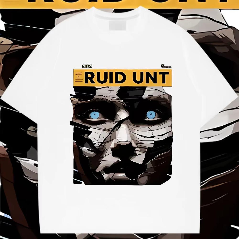 RUID UNT Футболка Свободная Футболка с Круглым Вырезом Винтажная Мужская Летняя Рубашка Уличная Одежда Одежда Оверсайз