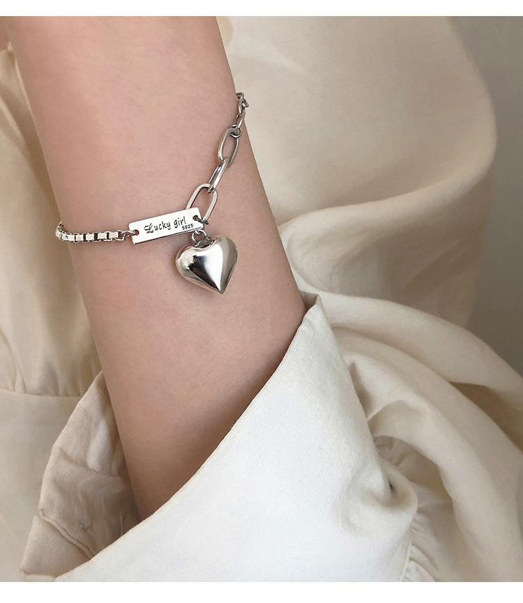 ANENJERY нежный браслет ручной работы серебряного цвета с сердцем любви для женщин тайский серебряный браслет ювелирные изделия в подарок S-B397