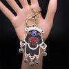Turkish Lucky Blue Eye Keychain for Women Men Gold Color Metal Hamsa Hand Pendant Charms Bag Car Key Chain Ring Jewelry K9027S01