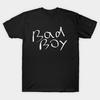 Мужская черная футболка с принтом Bad Boy, печать на трансферной бумаге без вырезания, хлопковая футболка