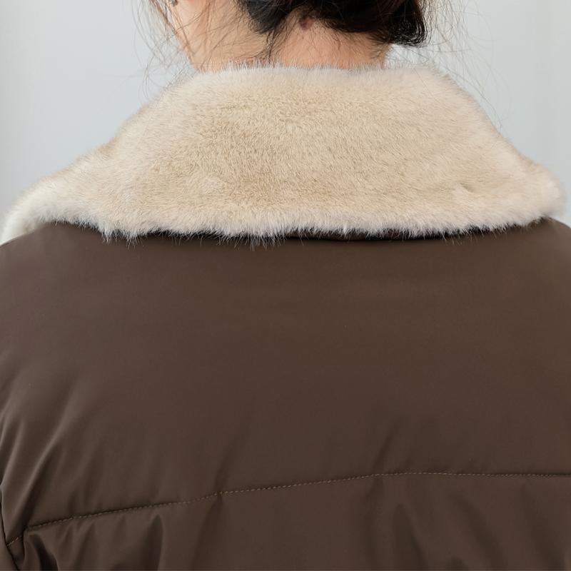 Fashion Winter Coat Female Warm Parkas Faux Fur Collar Casual Thick Women Jackets