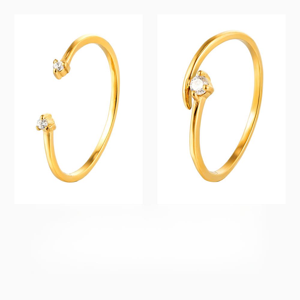 Простое кольцо с цирконом, открывающее ветер в стиле Ins, женское нишевое кольцо из титановой стали высокого класса, не тускнеет, дофаминовая бижутерия