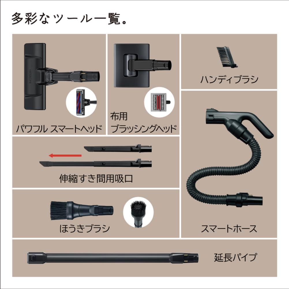 Cyclone Stick Cleaner Rechargeable Power Brush Type Satin Black Hitachi Self-propelled [Vacuum Cleaner] PV-BH900SL-K