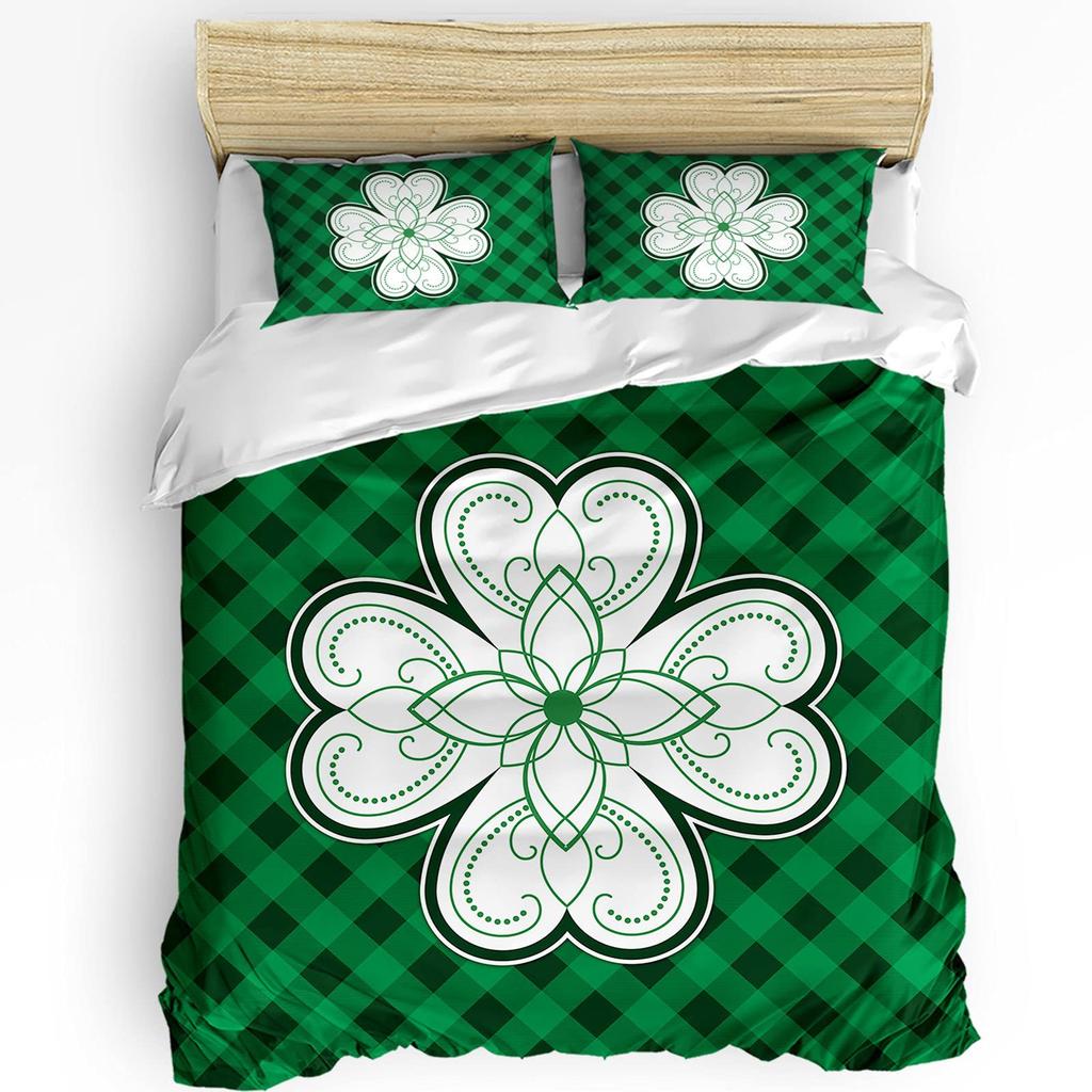 Turquoise Palm Tree Bedding Three-Piece Quilt Cover