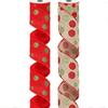 Christmas Glitter Ribbon Green Red Polka Dot Ribbon Christmas Tree Decoration DIY Craft Bow Wreath 2.5 Inch X 5 Yards
