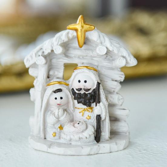 Статуэтка из смолы «Святое семейство», рождественское украшение, настольный декор, фигурка Иисуса Христа для подоконника, камина, подарок для семьи и друзей