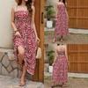 Print Dress Women's Halter Waist Casual Holiday Beach Dress