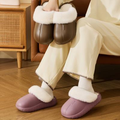 Женские домашние тапочки плюшевые теплые с толстой подошвой шлепанцы милые мягкие нескользящие тапочки для дома улицы мужские повседневные тапочки