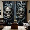 Набор из 2 Шт. HD Змея Зодиак Череп Декоративные Шторы Черный Галстук Цифровая Печать Домашний Декор Стиль Гостиная Полиэстер Идеально Для Сидения