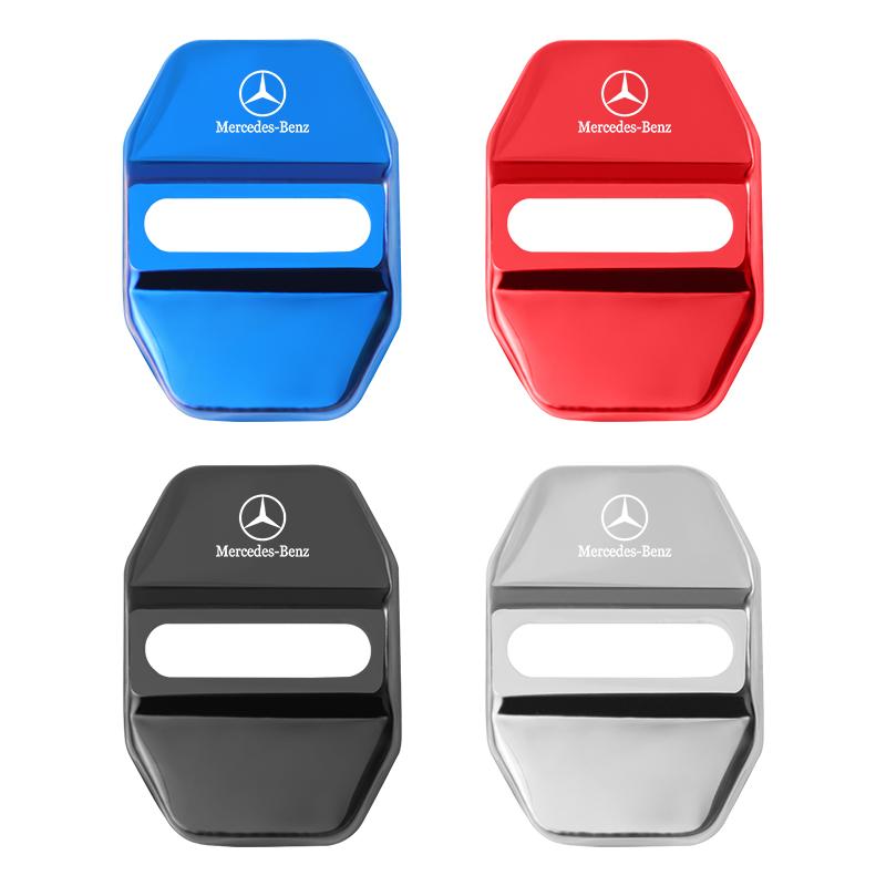 GLC GLB 4Pcs 3D Car Door Lock Cover Accessories For Mercedes Benz AMG W206 W204 W205 W212 W213 W221 W222 W223 W251 W464 W240 W2