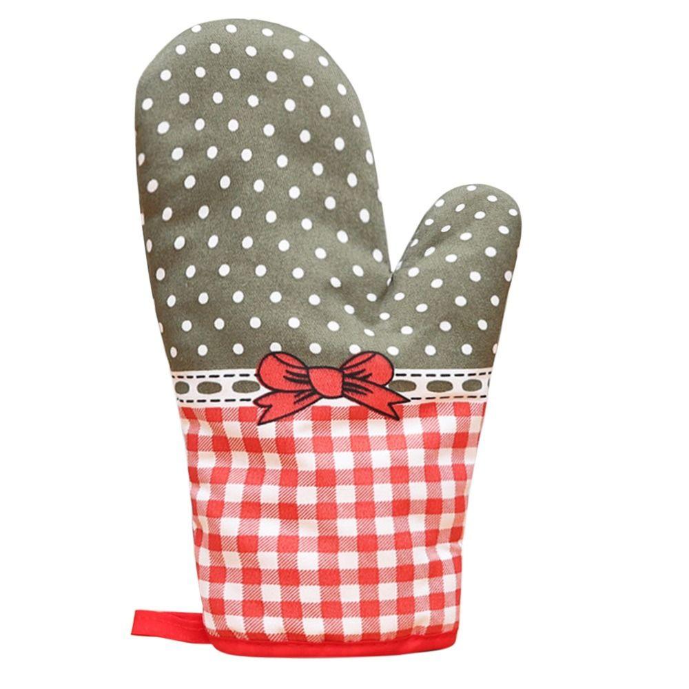 Kitchen Anti-Scalding Heat Resistant Cotton Oven Mitts Non-Slip Insulation Gloves