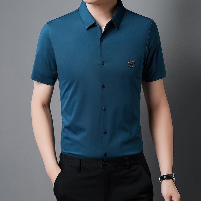 Летняя новая мужская рубашка с короткими рукавами для среднего возраста, для отдыха, для бизнеса, модная клетчатая тонкая кардиганная рубашка