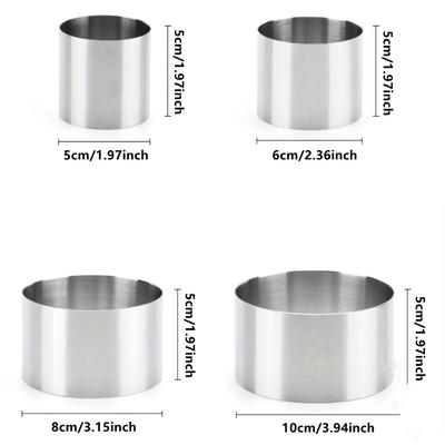 1 шт. кольцо для мусса из нержавеющей стали 5/6/8/10 см 2/2,5/3/4 дюйма DIY кольцо для мусса из нержавеющей стали мини-кольцо для торта круглая форма для кексов тирамису,