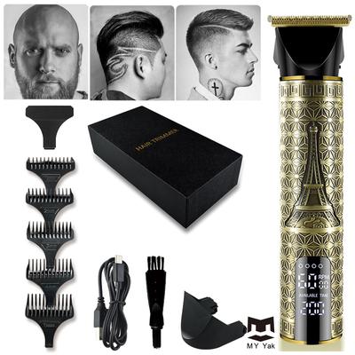 Металлическая кромочная машина с ЖК-дисплеем для мужчин, резьба по масляной головке, прически, машинка для стрижки волос, аккумуляторная машинка для стрижки, титановый Т-образный лезвие, триммер для бритья