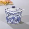 Сахарница из сине-белого фарфора, банка для специй с крышкой и ложкой, коробка для приправ, емкости для приправ 10 унций