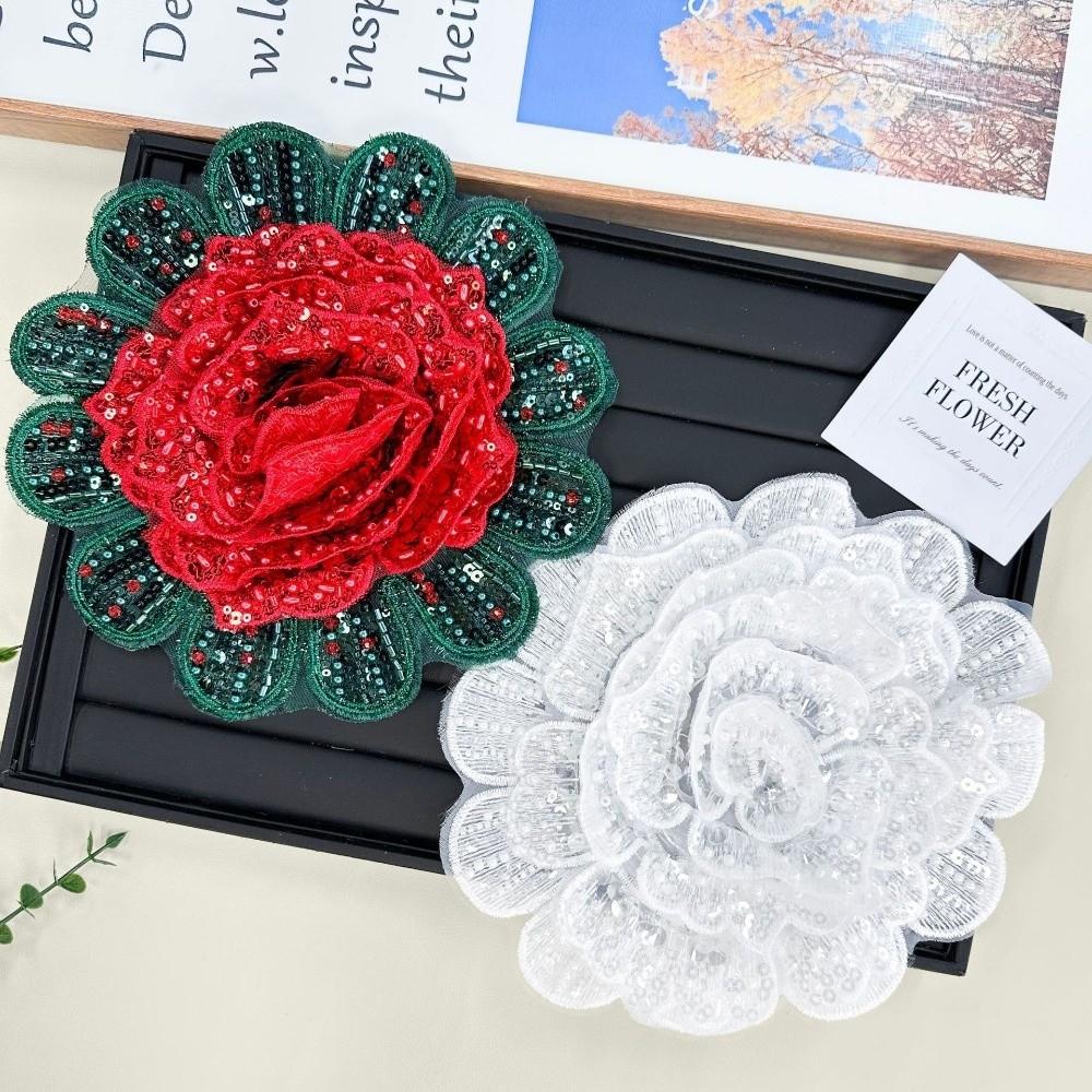 Full Diamond Rose-Shaped Patch Heavy-Duty Large Flower Applique Skirt Corsage Patch  Cloth