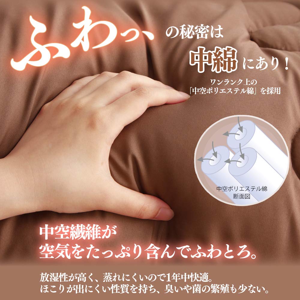 Iris Plaza Fully washable futon hollow polyester comes with a neat storage soft and smooth peach skin finish navy 5-piece set, double, cotton, case,