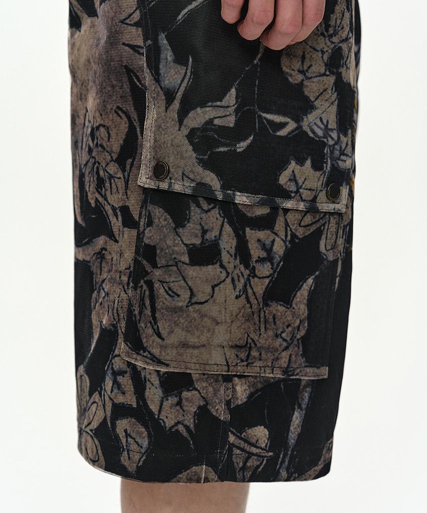 ADSB ANDERSSON BELL Flower Overlay Cargo Shorts Apa902M(Black/Beige)