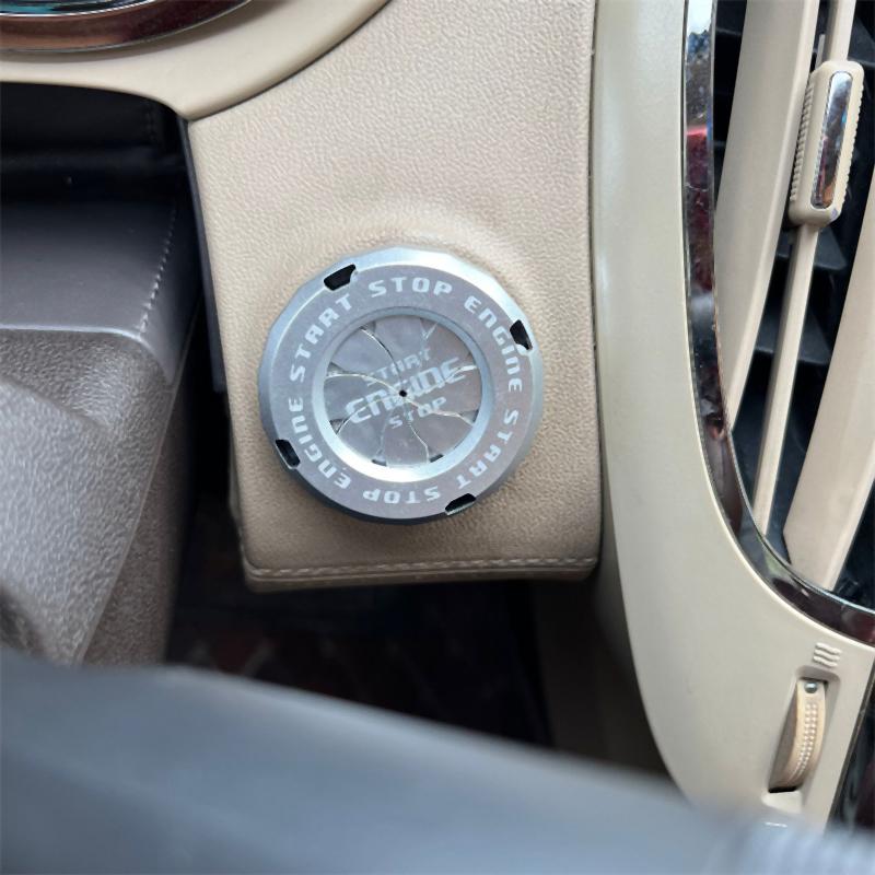 Car Moto Engine Start Stop Button Cover Ignition Switch Blade-type Rotatable Protection Cap Interior Decoration Decor Sticker