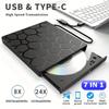 Внешний CD/DVD-привод 7-в-1 с подключением USB 3.0 и Type-C, шестиугольным дизайном и многофункциональностью для настольных компьютеров, Mac, Windows и Linux