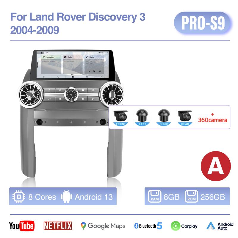 12,3 дюйма Для Land Rover Discovery 3 2004-2009 GPS-навигация Android 13 8+256 ГБ Carplay Автомагнитола Стерео Мультимедийный Видеоплеер