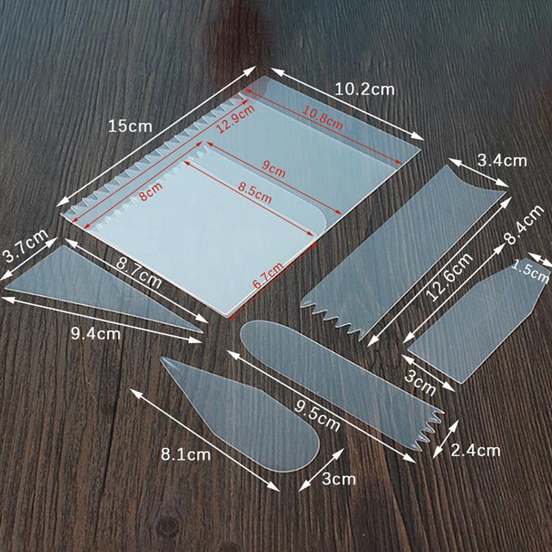 9 Pcs Cake Scraper Cream Spatula Cake Cutter Pastry Mold Baking Decorating Tools