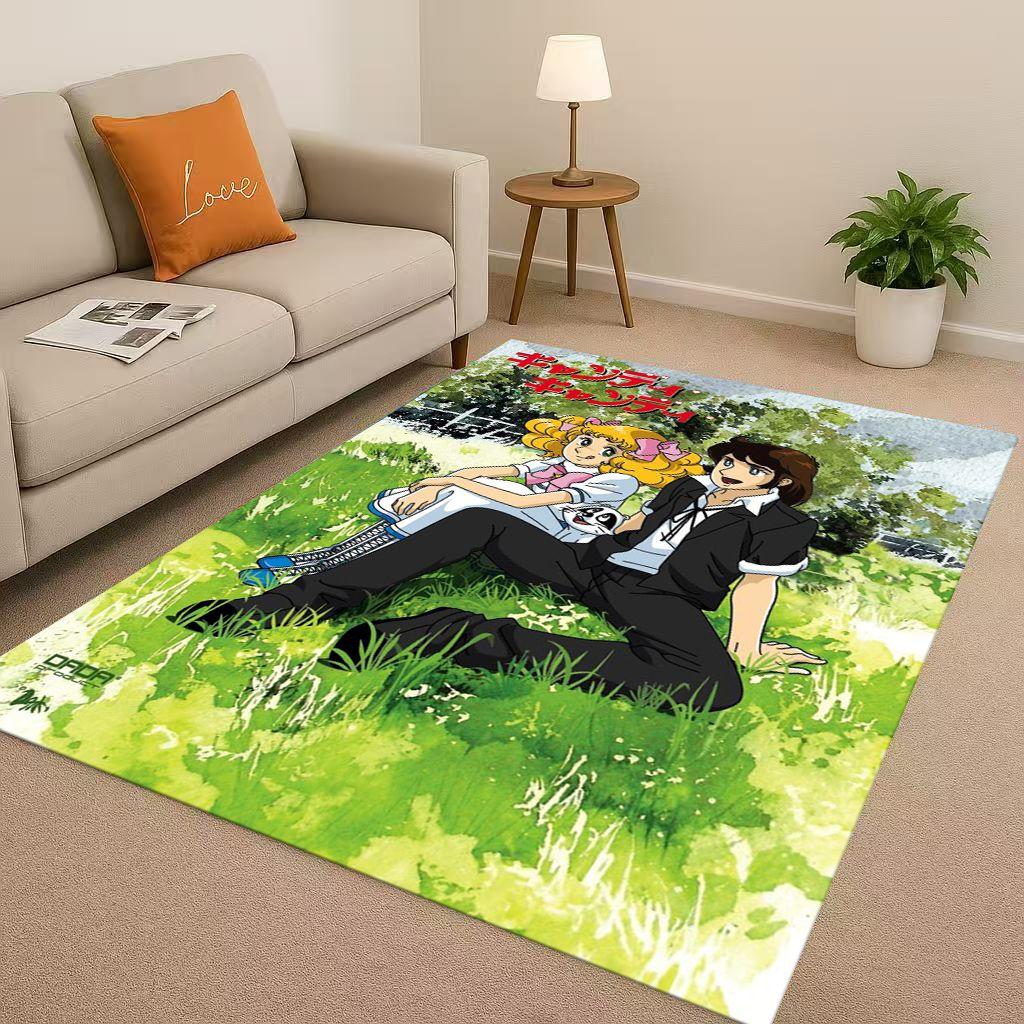 Retro Candy Candy Sweet Girl Cartoon Room Non-Slip Area Rug Soft Carpet for Bedroom Playroom Sofa,Easy Clean Home Decor Doormat
