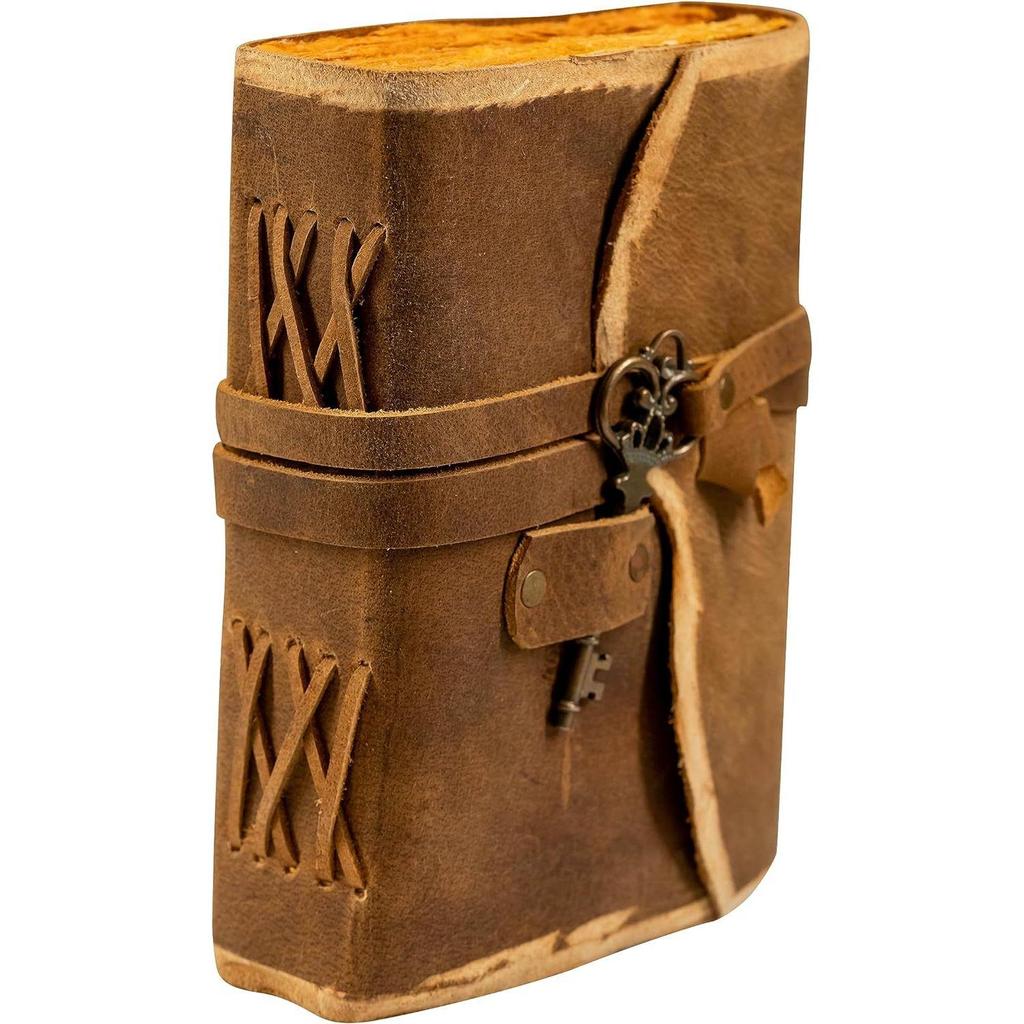 Handmade Leather Vintage Journal Travel Diary Notebookwith Key or Pen Loop-Leather Bound Journal Vintage Paper
