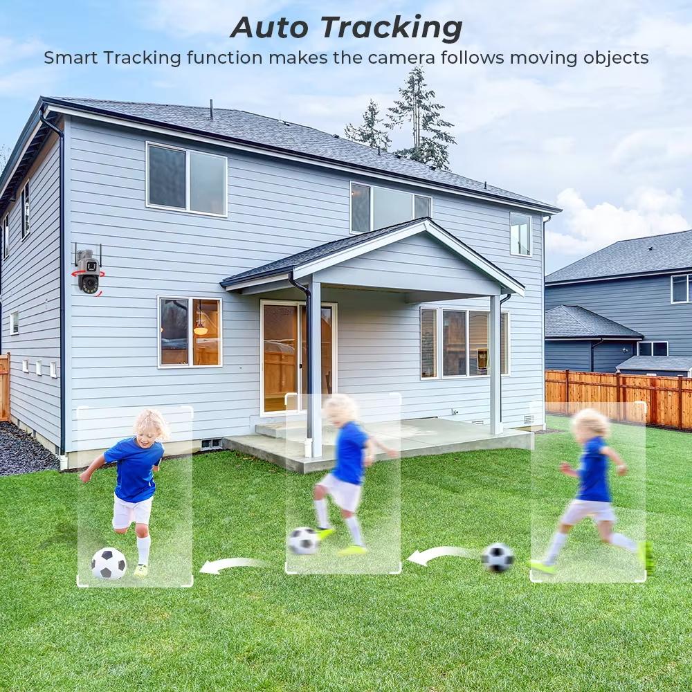 Новая 6-мегапиксельная WiFi IP-камера PTZ, наружная, двойной экран, 36-кратный оптический зум, 120-метровая ИК-подсветка ночного видения, обнаружение человека, камера видеонаблюдения iCsee