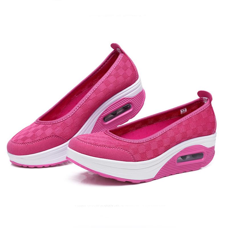 Платформа Shake Shoes Женская повседневная обувь с дышащей сеткой Женская летняя обувь Модные женские кроссовки