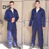 Men Work Overall Uniform Lapel Long Sleeve Stain-Resistant Zipper Design Pockets Jumpsuit Loose Fit Work Uniform Streetwear