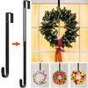 Adjustable Metal Wreath Hanger Ultra-Thin Over-The-Door Hook Christmas Halloween Fall Party Decoration