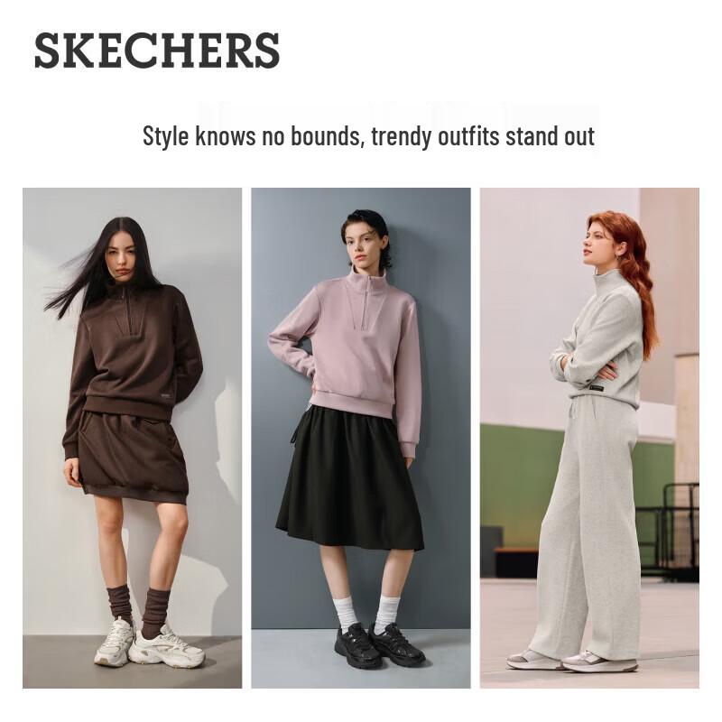 Skechers Женская толстовка с полумолнией и длинным рукавом, Осень 2026