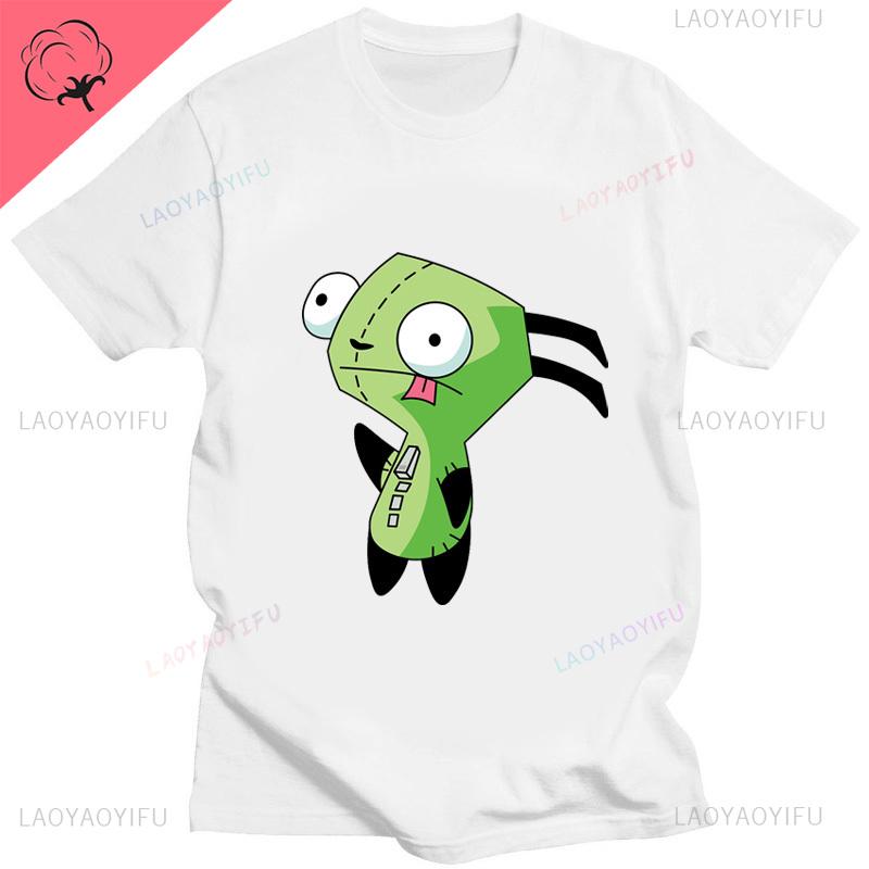 Kawaii Invader Zim Invader Gir Graphic T Shirt Zim Image Cartoon T Shirt Unisex Women Retro Tee Shirt Fashion Shirt Streetwear Tops