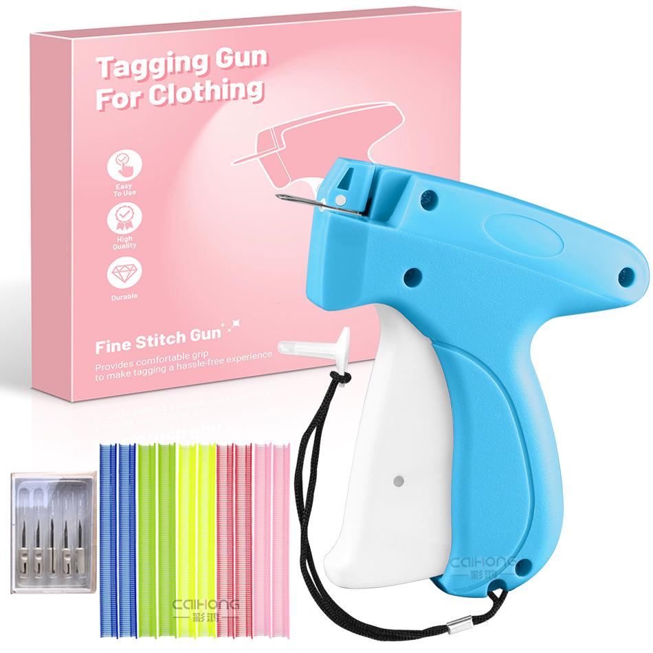 Mini Manual Quick Stitching Gun for Clothes Tagging, Handheld Fine Needle Sewing Tool with 5 Needles and Plastic Fasteners