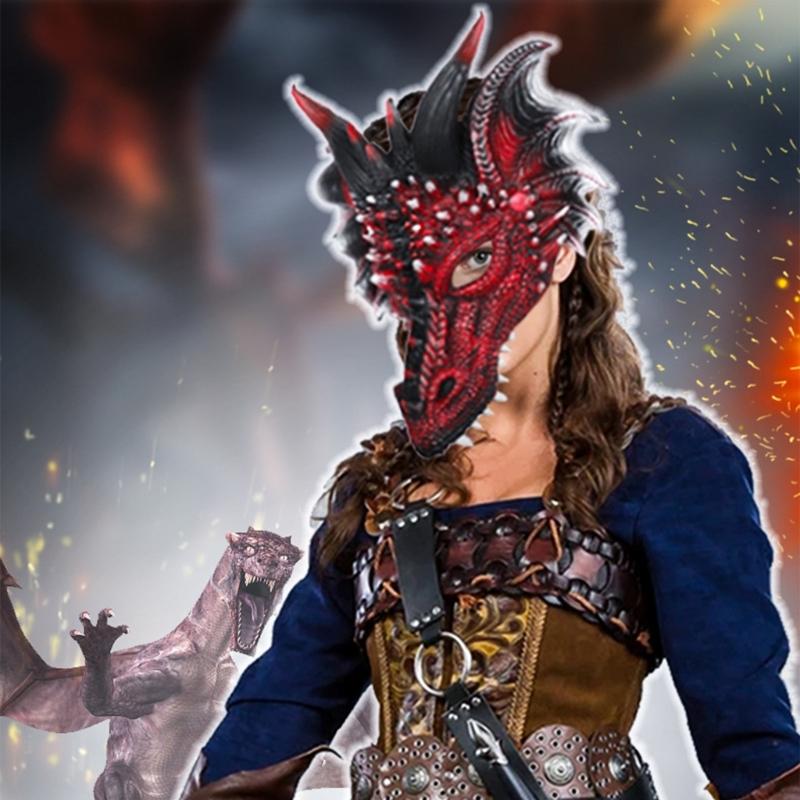 Halloween Animal Mask Animal Dragon Mask Masquerade Party Mask for Birthday Festival Holiday Carnivals Cosplay