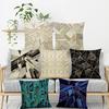 Ins Style Marble Geometric Linen Pillow Sofa Cushion English Letters