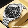 Fashion Men's Large Dial Stainless Steel Durable Quartz Wrist Watch Ideal Choice For Gifts