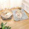 Теплая плюшевая лежанка для кошки Двусторонняя подстилка для кошки Мягкая лежанка для собаки Кошка