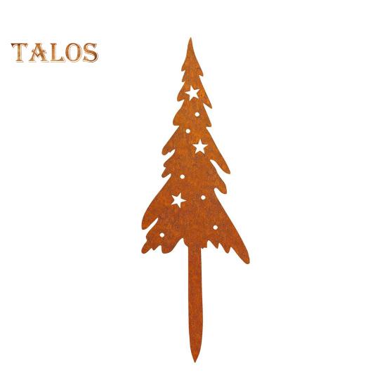 4Pcs/Set Christmas Tree Garden Stake Weather-proof Heavy Duty Outdoor Patio Yard Lawn Metal Elk Silhouette Sign Spike Stick Decoration Ornament