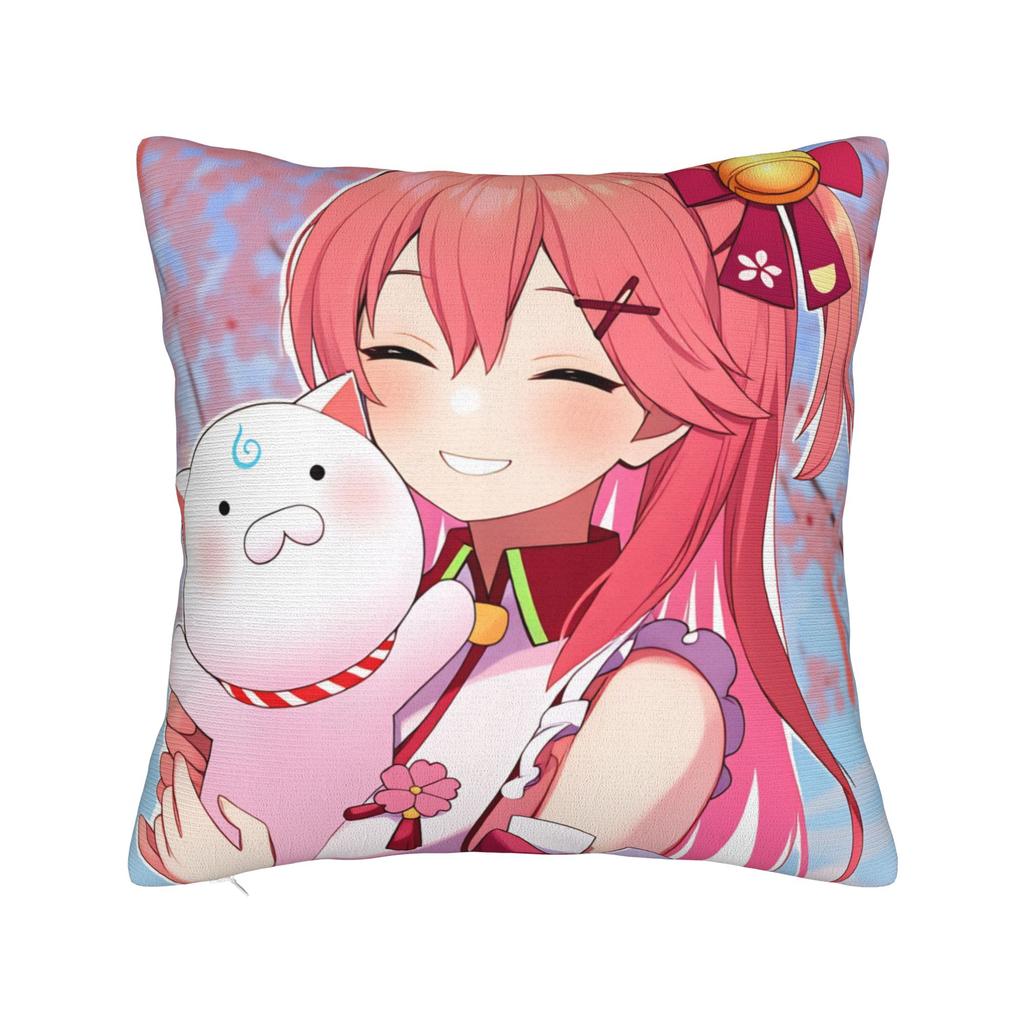 Hot Girl Kawaii Sakura Miko Pillow Cover  Comfy Cushion Cover Morden Pillow Case For Sofa Bedroom Home Decor